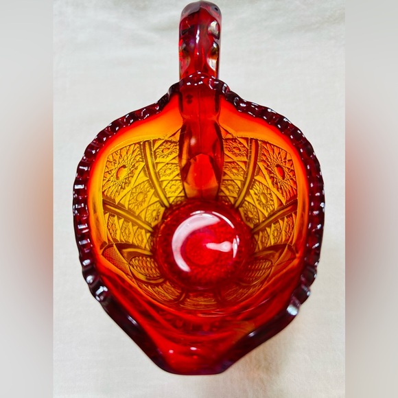 Vintage Indiana carnival glass iridescent cream pitcher. Mint condition. - Picture 3 of 5